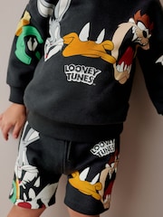 Charcoal Grey Looney Tunes Crew Sweatshirt and Shorts Set (3mths-8yrs) - Image 4 of 7