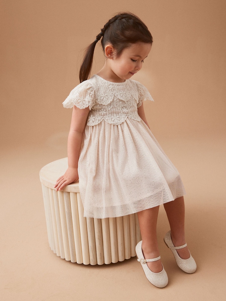 Pink Mesh Lace Dress (3mths-7yrs) - Image 1 of 7