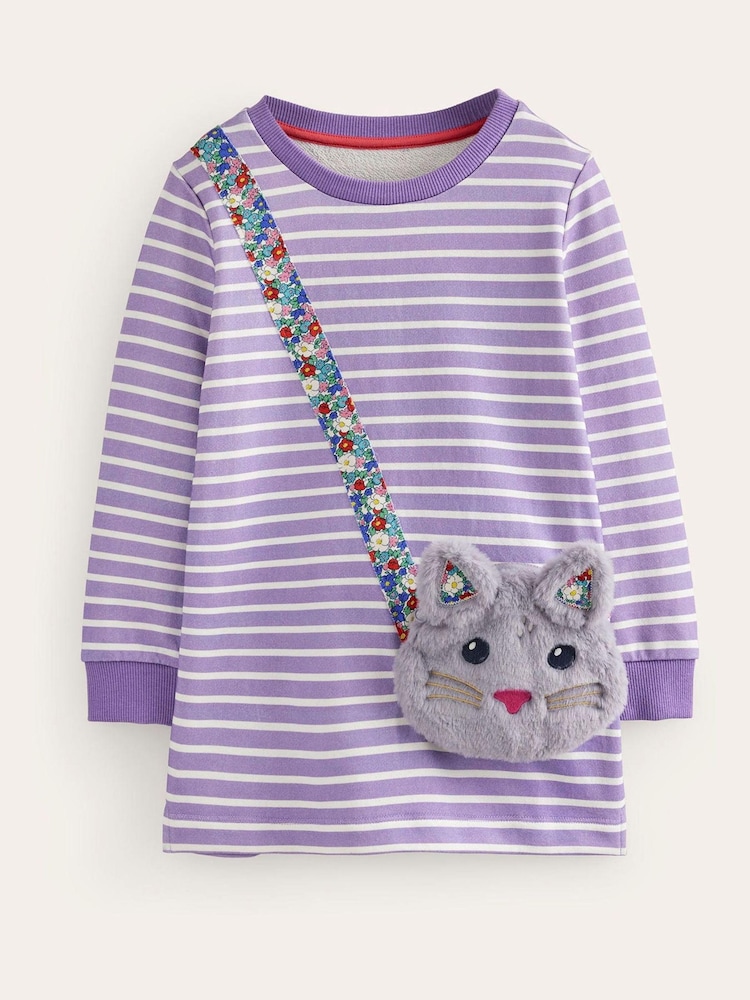 Boden Purple Appliqué Pocket T-Shirt - Image 1 of 3