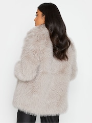 PixieGirl Petite Natural Long Faux Fur Coat - Image 2 of 4