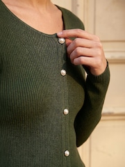 Roman Green Fine Rib Knit Jumper - Image 4 of 4