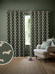 Emily Bond Fern Green Peggy Made to Measure Curtains - Image 1 of 9