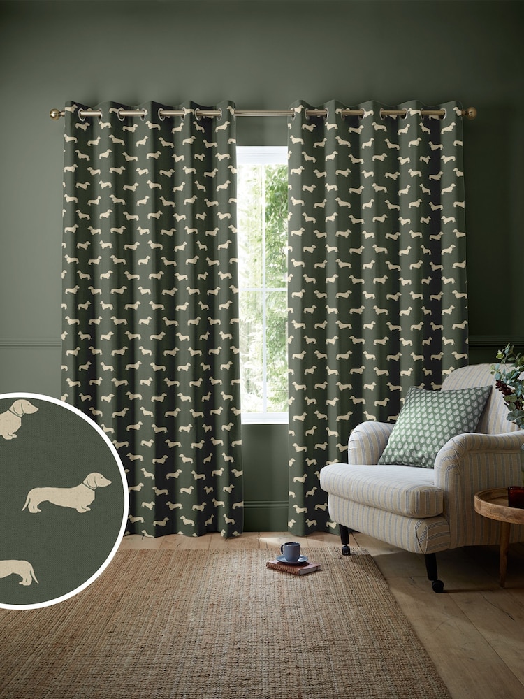 Emily Bond Fern Green Peggy Made to Measure Curtains - Image 1 of 9