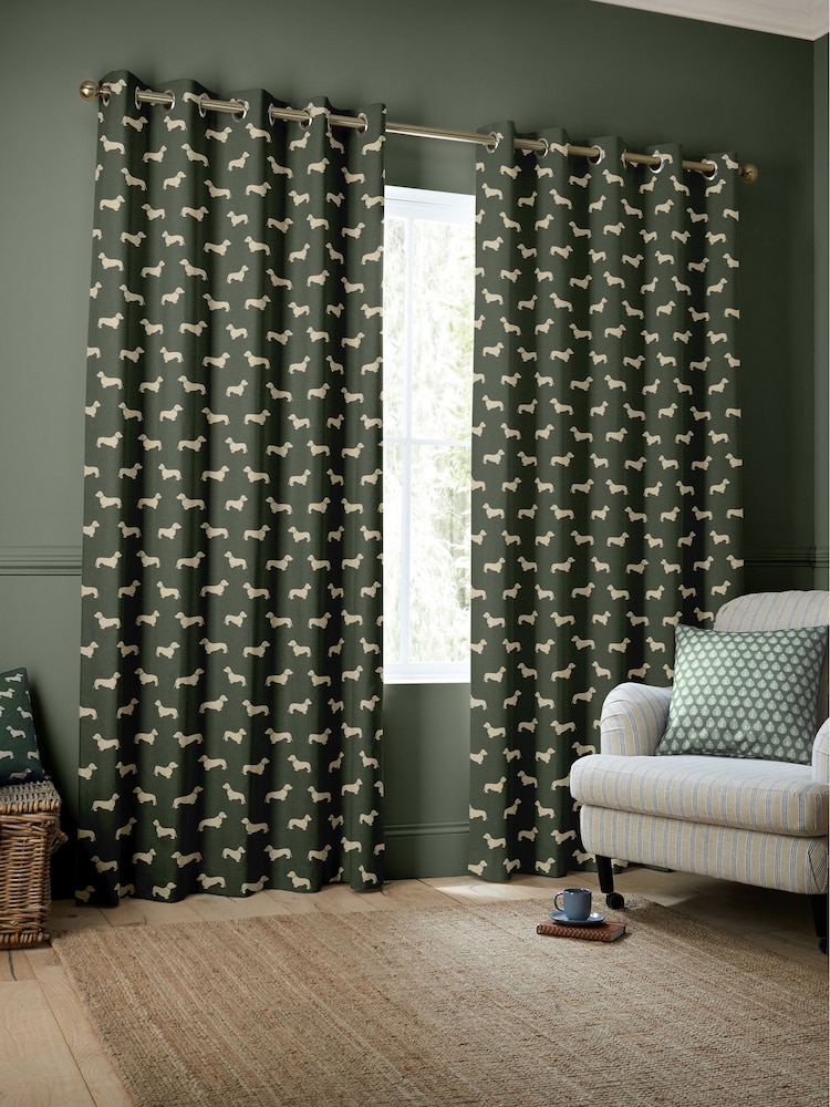 Emily Bond Fern Green Peggy Made to Measure Curtains - Image 2 of 9