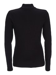 Mint Velvet Black Rouleau Button Cotton Rich Top - Image 3 of 3