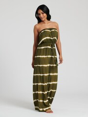 South Beach Green Tie Dye Strapless Jumpsuit - Image 3 of 5