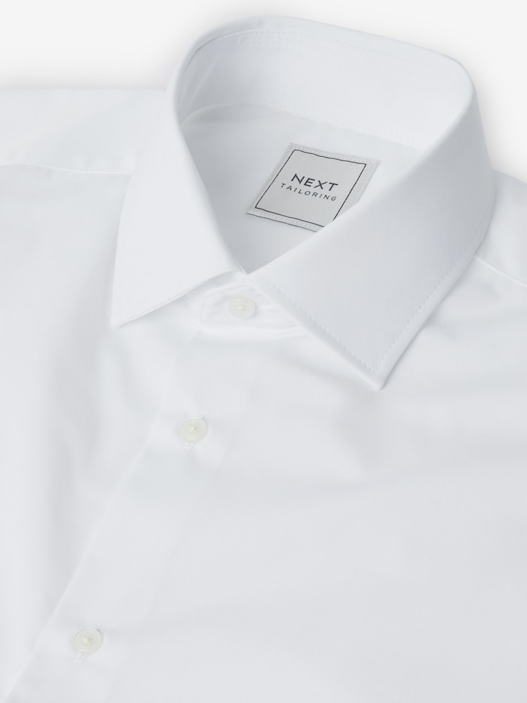 White/Blue/Pink Slim Fit Easy Care Short Sleeve Smart Shirts 3 Pack - Image 11 of 11