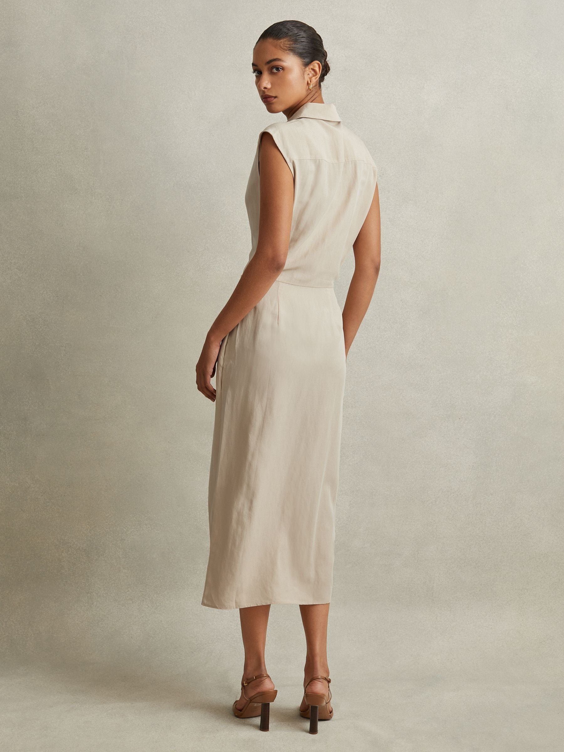 Reiss wrap front midi dress shop