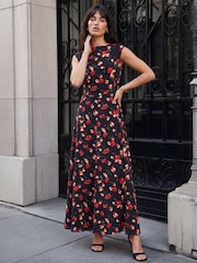 Roman Black High Floral Print Dress - Image 2 of 4