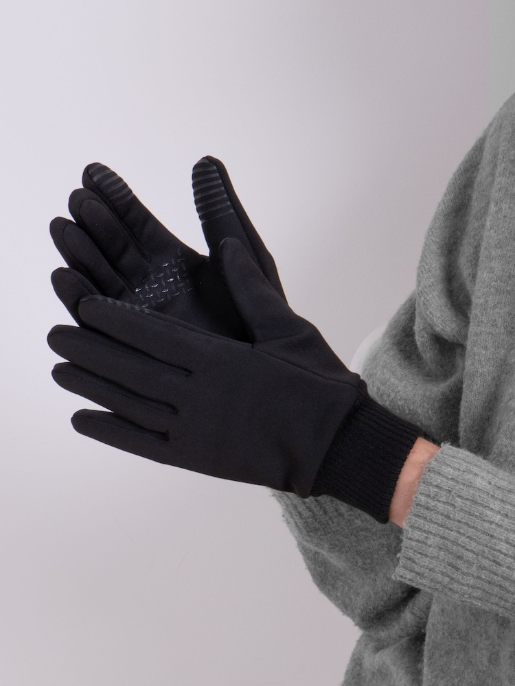 Totes Black Ladies Smartouch Thermal Lined Stretch Gloves - Image 1 of 4