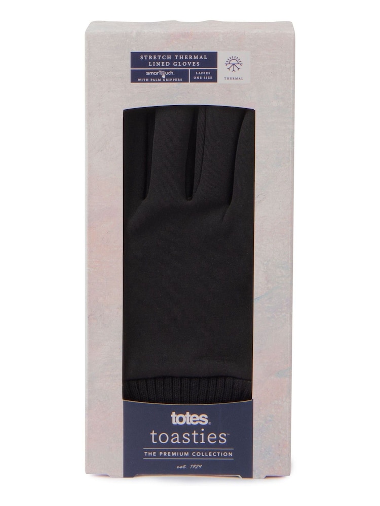 Totes Black Ladies Smartouch Thermal Lined Stretch Gloves - Image 4 of 4