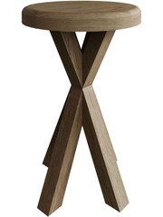 K Interiors Brown Embleton Solid Wood Round Side Table - Image 2 of 4
