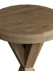 K Interiors Brown Embleton Solid Wood Round Side Table - Image 3 of 4