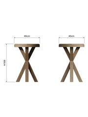 K Interiors Brown Embleton Solid Wood Round Side Table - Image 4 of 4