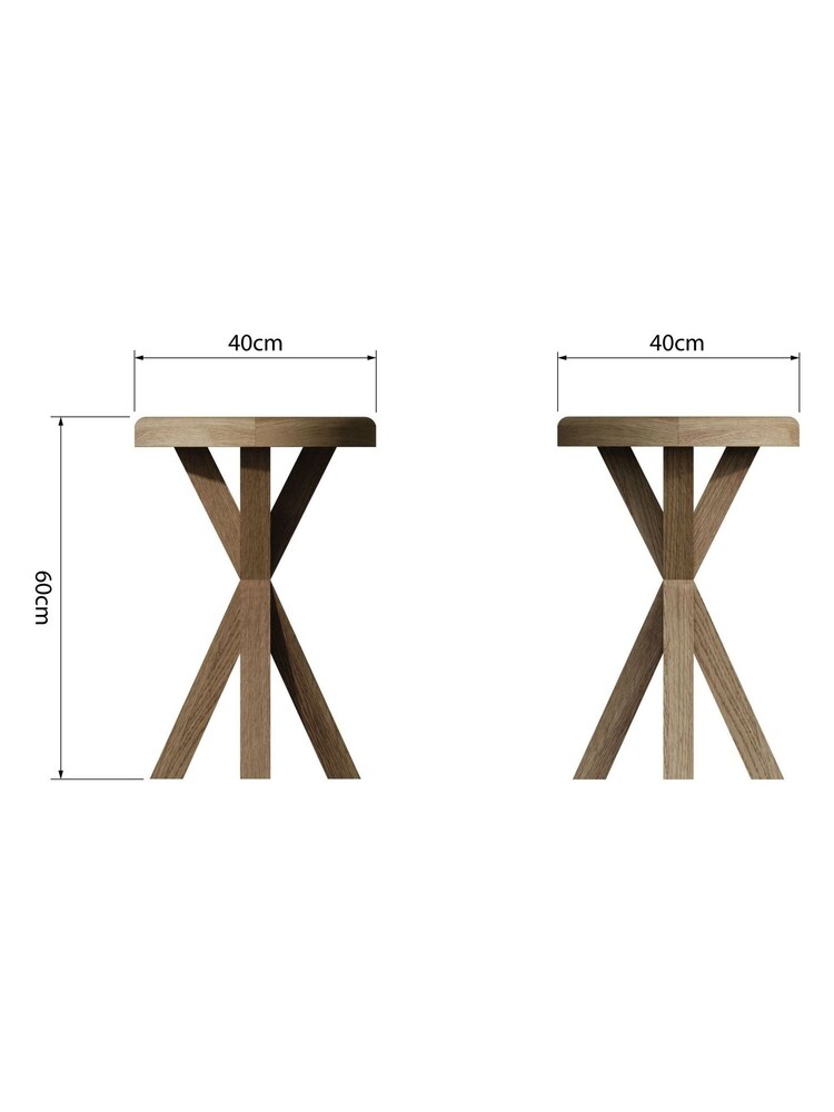 K Interiors Brown Embleton Solid Wood Round Side Table - Image 4 of 4