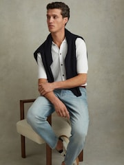 Reiss Optic White Murray Textured Knitted Shirt - Image 3 of 6
