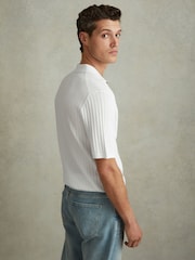 Reiss Optic White Murray Textured Knitted Shirt - Image 5 of 6