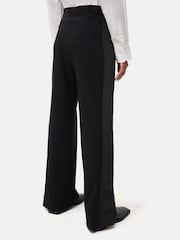 Jigsaw Black Crepe Split Hem Trousers - Image 2 of 6