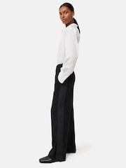 Jigsaw Black Crepe Split Hem Trousers - Image 3 of 6