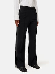 Jigsaw Black Crepe Split Hem Trousers - Image 4 of 6