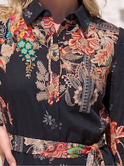 Roman Orange Floral Border Dress - Image 4 of 4