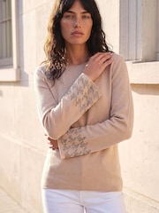 Roman Natural Hotfix Sleeve Knit Jumper - Image 1 of 4