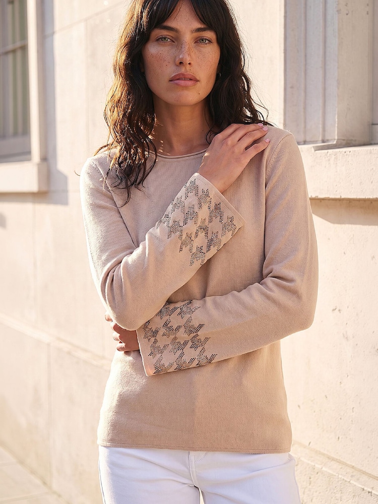 Roman Natural Hotfix Sleeve Knit Jumper - Image 1 of 4
