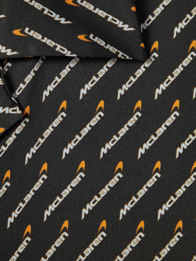 Reiss x McLaren F1 Team Black Multi Silverstone Exclusive Cuban Collar Shirt - Image 8 of 8