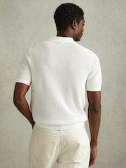 Reiss Green/Optic White Misto Cotton Blend Open Stitch Shirt - Image 5 of 6