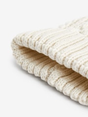 White Cable Knit Pom Pom Beanie Hat (3mths-16yrs) - Image 2 of 2