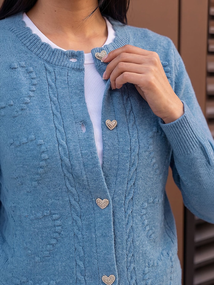 Roman Blue Heart Detail Cardigan - Image 4 of 4 Roman Blue Heart Detail Cardigan - Image 4 of 4