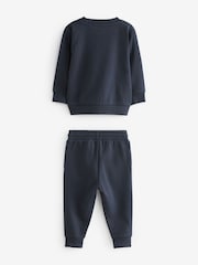 Azul marinho - Conjunto de camisola e joggers em jérsei (3meses a7anos) - Imagem 7 de 8