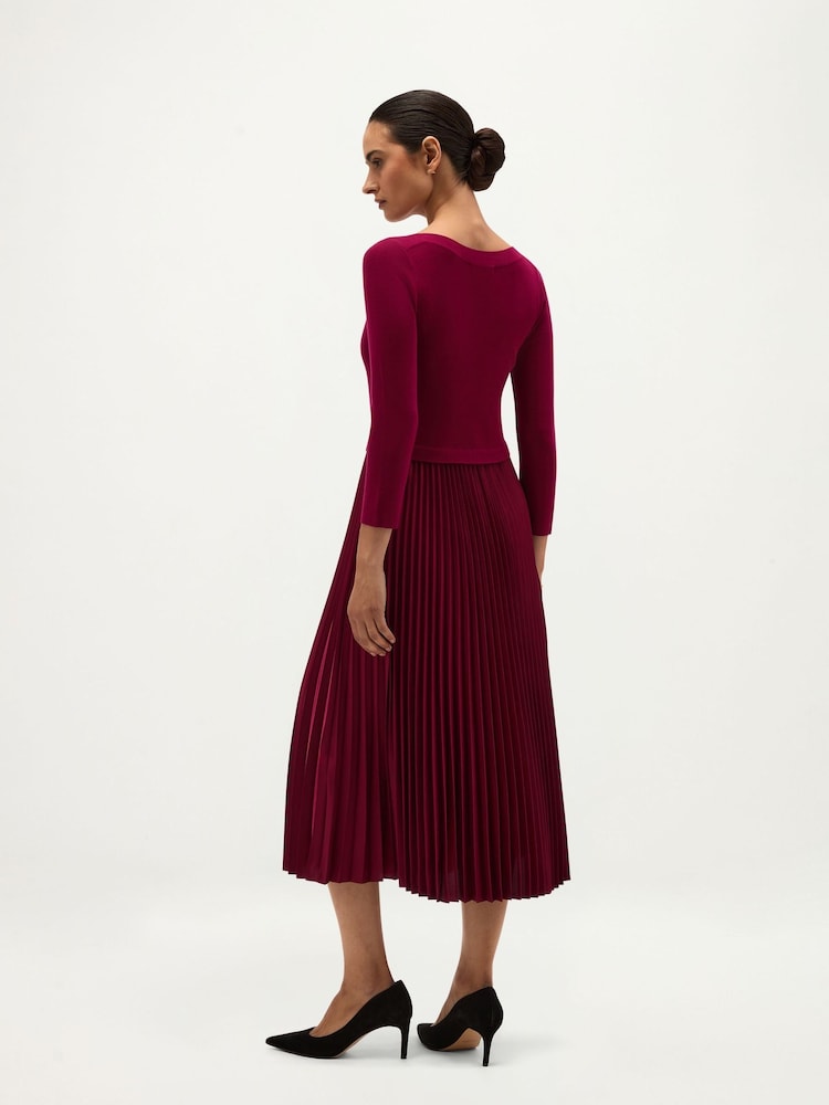 Hobbs Pink Petite Lucinda Knitted Dress - Image 2 of 5 Hobbs Pink Petite Lucinda Knitted Dress - Image 2 of 5
