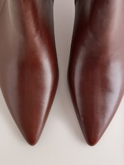 Burgundy Red Standard fit Forever Comfort® Metal Heel Leather Ankle Boots - Image 7 of 9