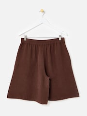 Oliver Bonas Brown Chocolate Brown Long Line Shorts - Image 2 of 5