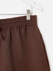 Oliver Bonas Brown Chocolate Brown Long Line Shorts - Image 4 of 5