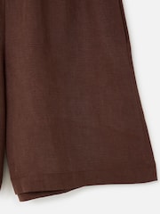 Oliver Bonas Brown Chocolate Brown Long Line Shorts - Image 5 of 5