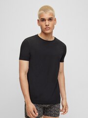HUGO Black Stretch Cotton T-Shirts 2 Pack - Image 2 of 5