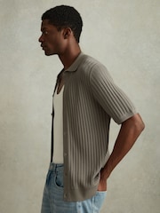 Reiss Sage Murray Textured Knitted Shirt - Image 3 of 5