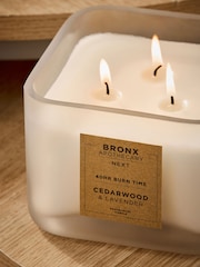 White Bronx Cedarwood and Lavender 3 Wick Fragranced Candle - Image 3 of 4