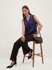 Hobbs Blue Alora Satin Blouse - Image 4 of 5