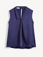 Hobbs Blue Alora Satin Blouse - Image 5 of 5