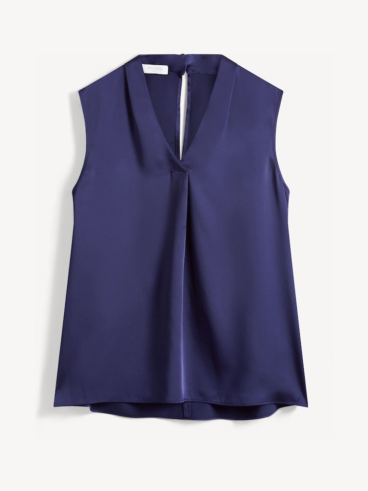 Hobbs Blue Alora Satin Blouse - Image 5 of 5