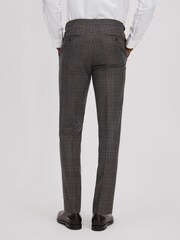 Reiss Brown Multi Fantasy Slim Fit Wool Check Trousers - Image 5 of 5