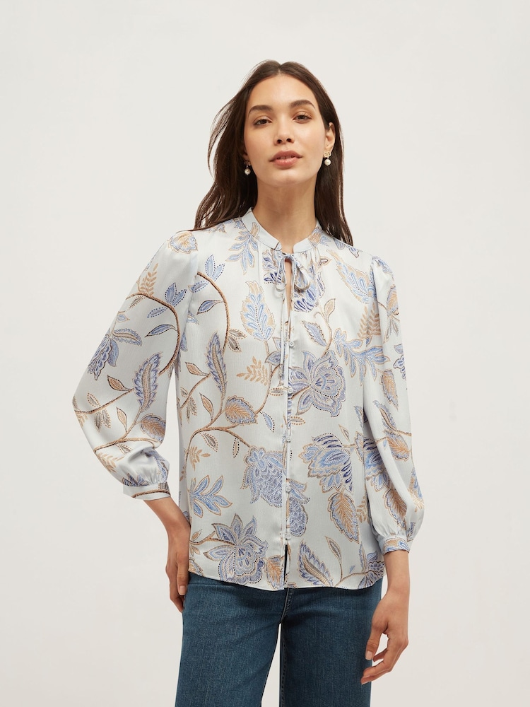 Hobbs Blue Malia Blouse - Image 1 of 5