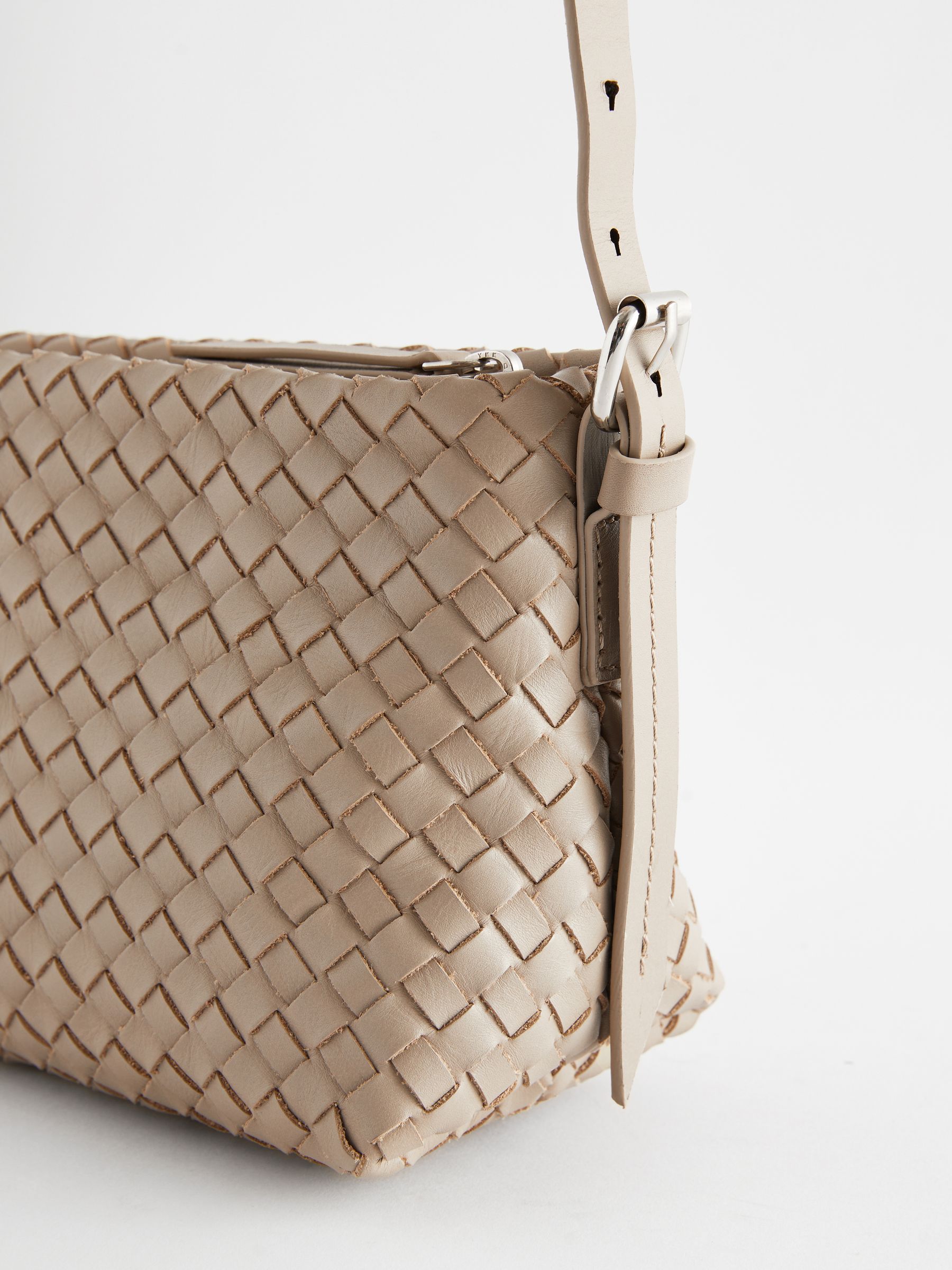 Buy Mink Brown Weave Leather Cross Body Bag from Next Luxembourg