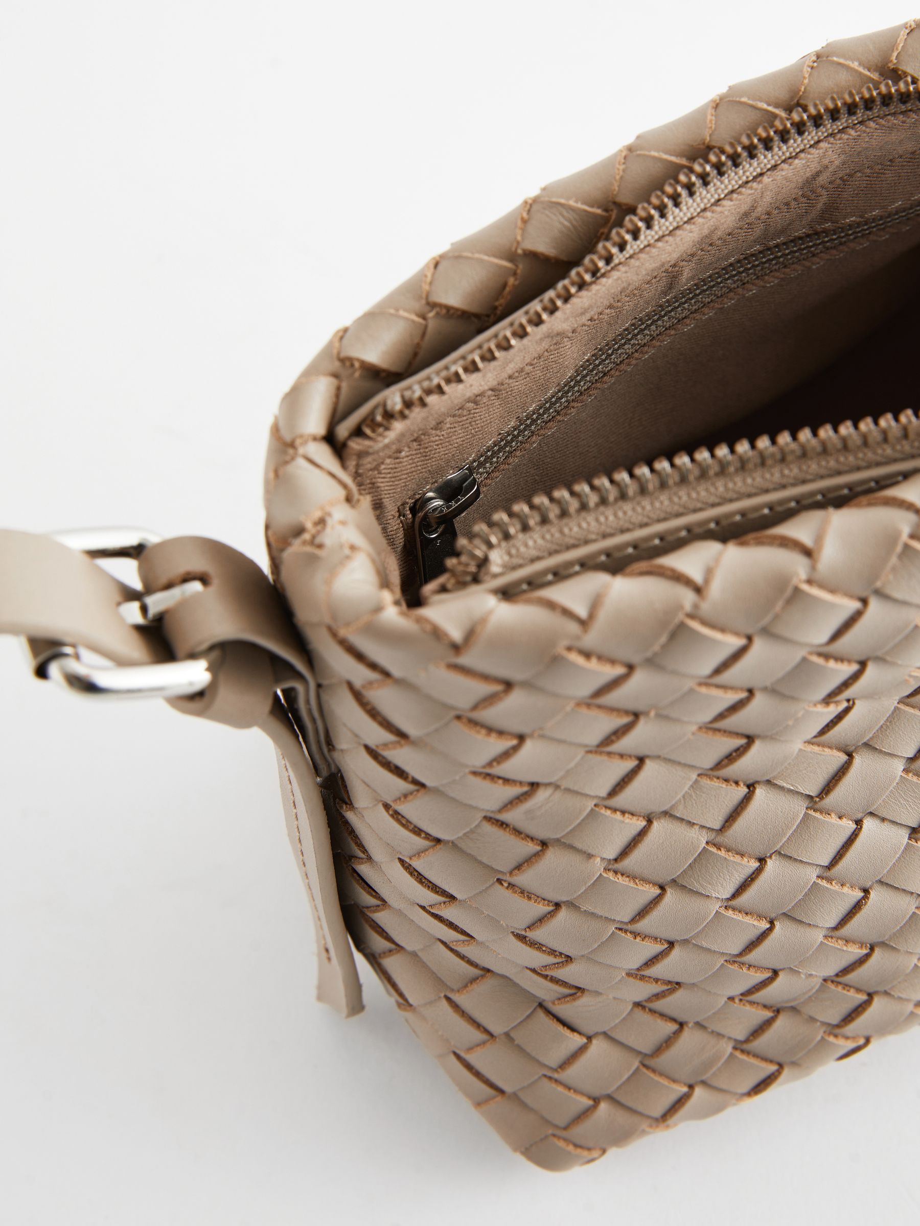 Buy Mink Brown Weave Leather Cross Body Bag from Next Ireland