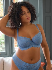 Blue Ultimate Support F-K Cup Non Pad Wired Lace Bra with Side Support - Image 1 of 6