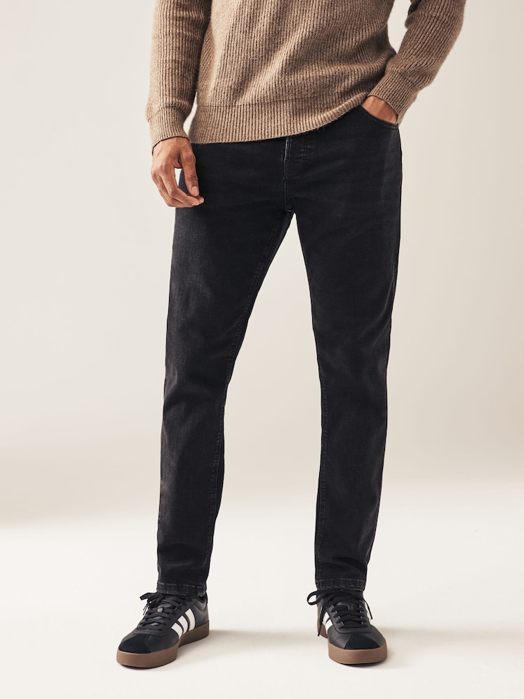 Black Single Slim Fit Classic Stretch Jeans - Image 2 of 10