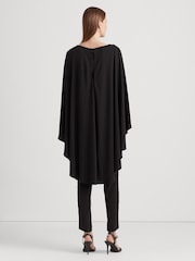 Lauren Ralph Lauren Okliony Belted Cape Georgette Black Jumpsuit - Image 3 of 7